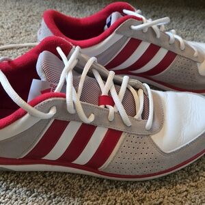 Adidas Men's Red, White, and Gray Sneakers